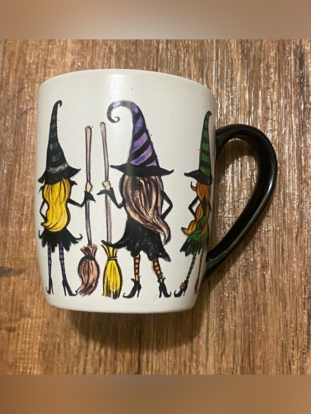Cobwebs & Cauldrons Witches Gotta Stick Together Coffee Mug Cup Halloween 4.25”H